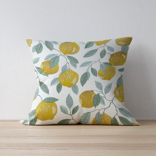 Embroidered lemon fabric cushion from F&B Crafts